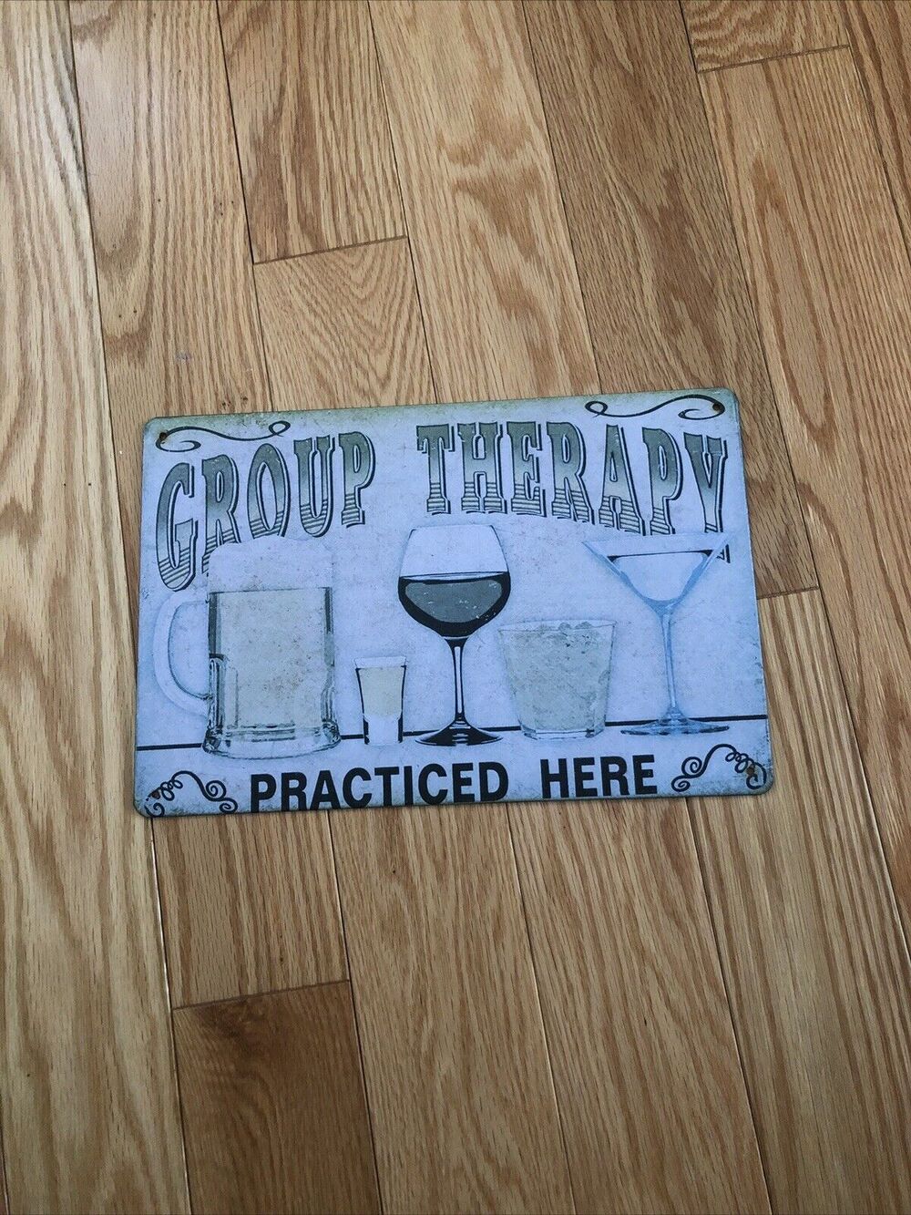 Group Therapy Practiced Here Tin  Metal Sign Wall Art Decor‎